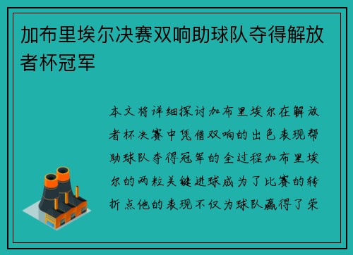 加布里埃尔决赛双响助球队夺得解放者杯冠军